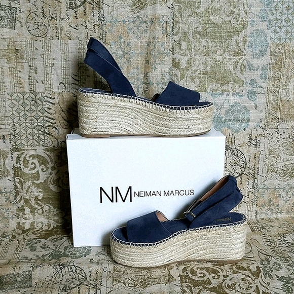 Neiman Marcus Navy Blue Espadrilles - Picture 6 of 6